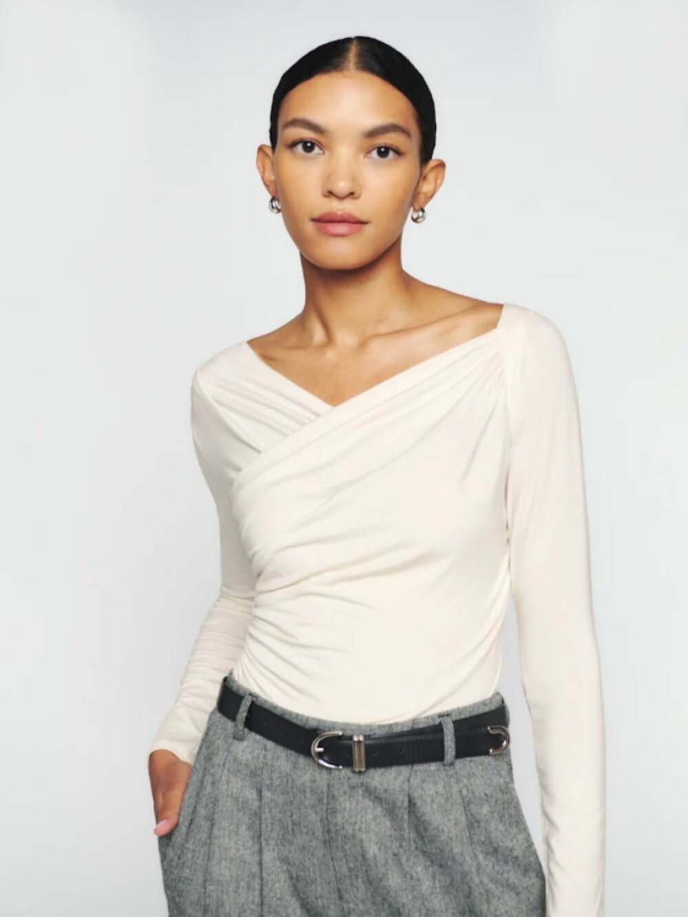 Reformation Laredo Knit Top Cream - Size M